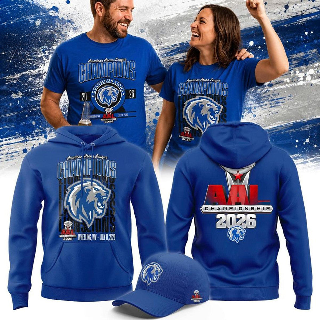 Columbus Lions American Arena League Champions 2026 Hoodie Columbus Lions Merch Fan Gifts - Merchluma