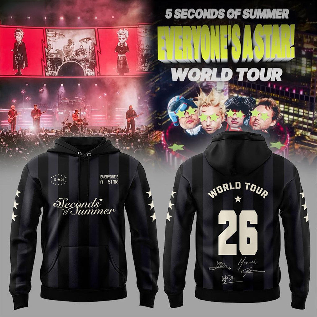 5 Seconds Of Summer Merch 2026 Everyones A Star World Tour Hoodie Gifts For Him - Merchluma