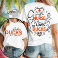 Anaheim Ducks Nurse Stethoscope Just A Nurse Who Loves T-Shirt Anaheim Ducks Merch Present - Merchluma