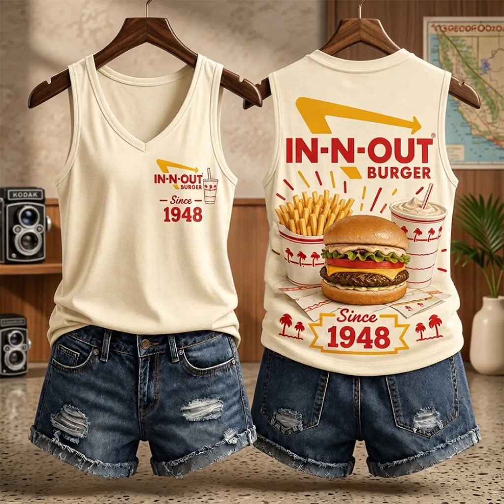 In-N-Out Burger Vintage 1948 Logo Tank Top In-N-Out Burger Merch Present Ideas - Merchluma