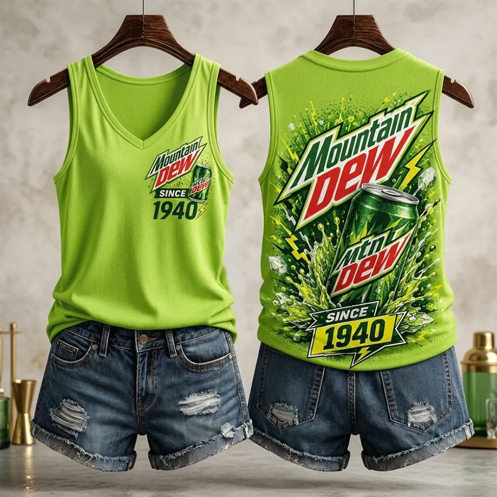 Mountain Dew Neon Tank Top Mountain Dew Merch Unique Gifts For Summer - Merchluma