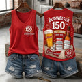 Budweiser 150th Anniversary V-Neck Tank Top 2026 Budweiser Merch Gift For Beer Lovers - Merchluma