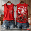 Coca Cola 140th Anniversary V-Neck Tank Top 2026 Coca Cola Merch Best Gift For Wife - Merchluma