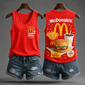 McDonalds 1955 Big Mac And Fries Red V-Neck Tank Top Fast Food Lover Gifts For Sisters - Merchluma
