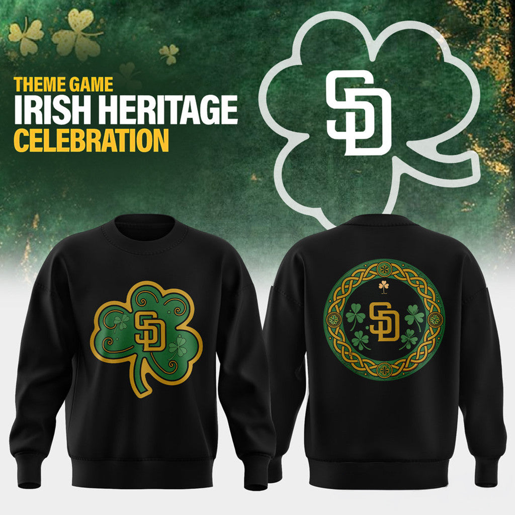 San Diego Padres Irish Heritage Celebration 2026 Sweatshirt San Diego Padres Merch Fan Gift - Merchluma