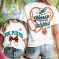 Miami Dolphins Nurse Heartbeat Stethoscope Shirt Miami Dolphins Merch Gifts For Nurses - Merchluma