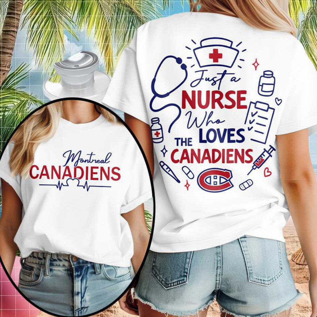 Montreal Canadiens Nurse Medical Stethoscope Just A Nurse Shirt Montreal Canadiens Merch - Merchluma