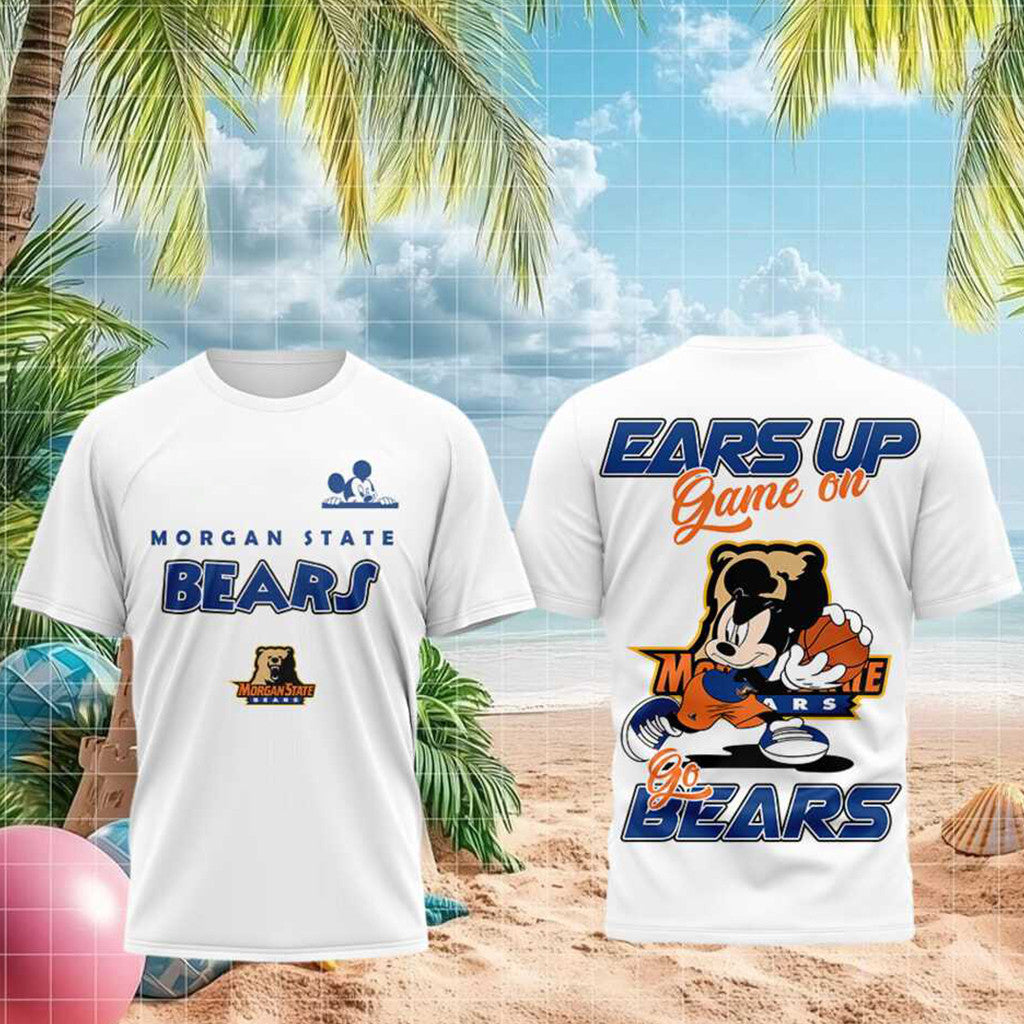Morgan State Bears Mouse Basketball Ears Up Game On T-Shirt Morgan State Bears Merch Gift Ideas - Merchluma