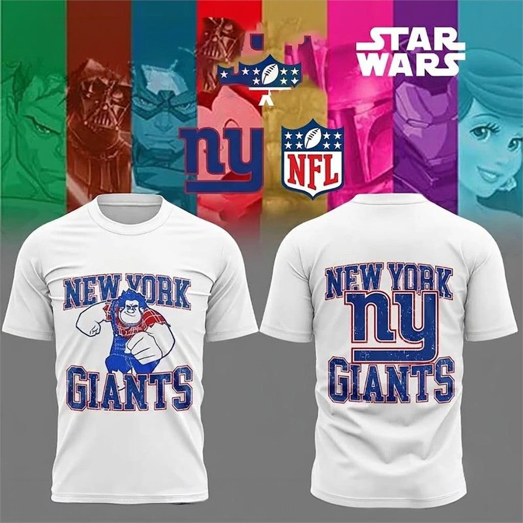 New York Giants X Diney Characters 2026 T-Shirt New York Giants Merch Funny Gifts For Fans - Merchluma