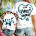 Philadelphia Eagles Nurse By Heart Soul Stethoscope Graphic T-Shirt Philadelphia Eagles Merch - Merchluma