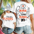 Philadelphia Flyers Nurse Medical Stethoscope Just A Nurse T-Shirt Philadelphia Flyers Merch - Merchluma