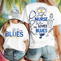 St Louis Blues Nurse Medical Stethoscope Hockey T-Shirt St Louis Blues Merch Gift Ideas - Merchluma