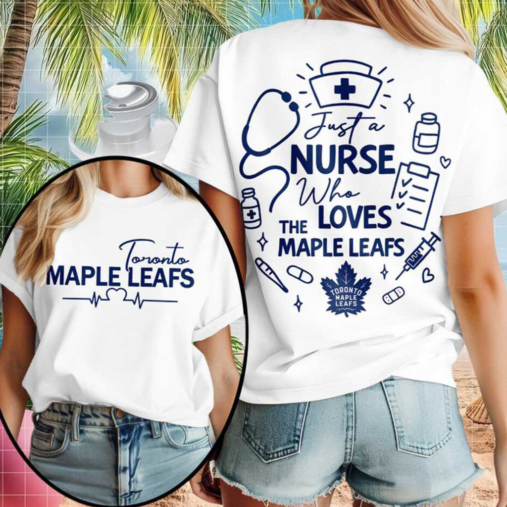 Toronto Maple Leafs Nurse Medical Stethoscope Just A Nurse T-Shirt Toronto Maple Leafs Merch - Merchluma