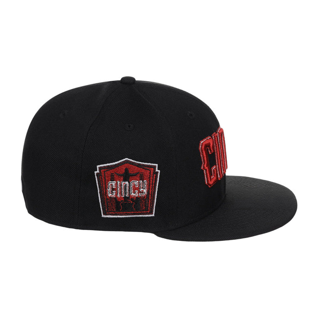 Lids Hat Drop City Connect Merch Cincinnati Reds City Connect Snapback Hat Black Embroidered - Merchluma