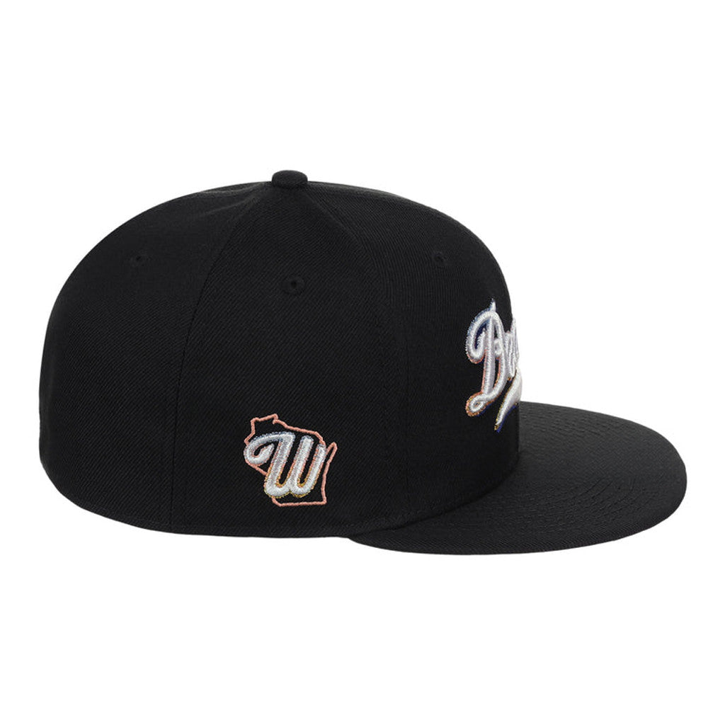 Lids Hat Drop City Connect Merch Milwaukee Brewers City Connect Snapback Hat Black Fans Gift - Merchluma