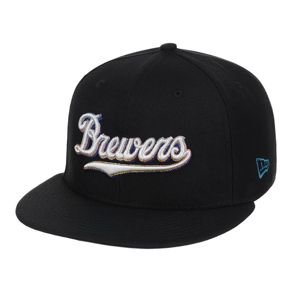 Lids Hat Drop City Connect Merch Milwaukee Brewers City Connect Snapback Hat Black Fans Gift - Merchluma