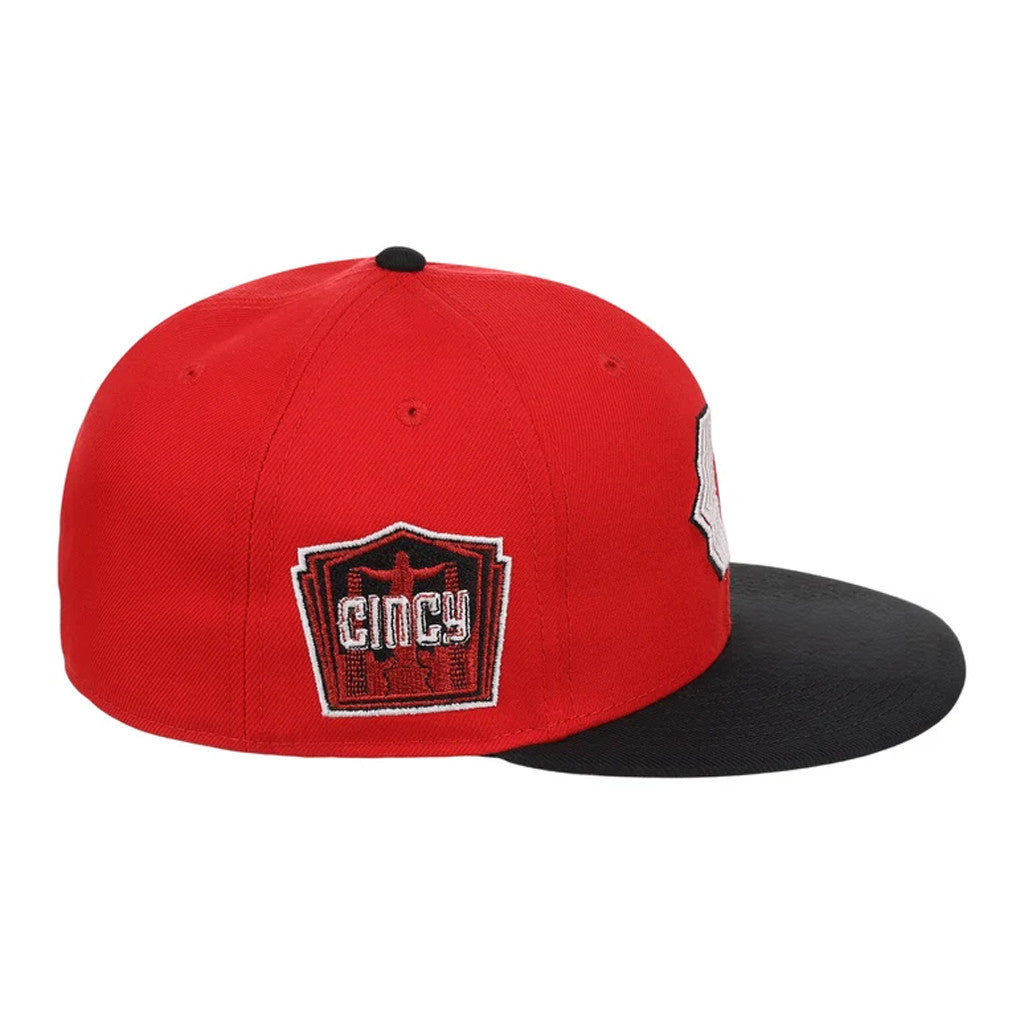 Lids Hat Drop City Connect Merch Cincinnati Reds City Connect Snapback Hat Embroidered Red Black - Merchluma