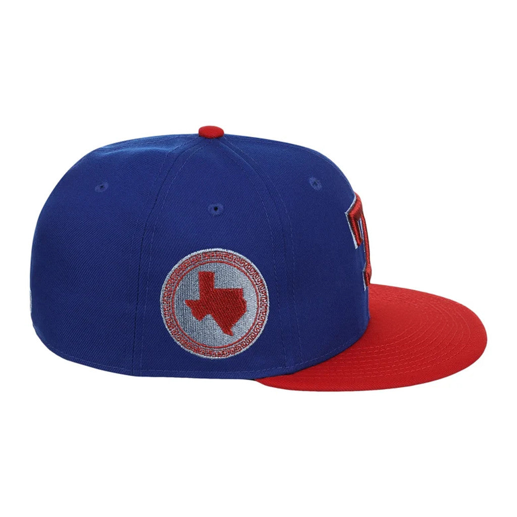Lids Hat Drop City Connect Merch Texas Rangers City Connect Snapback Hat Embroidered Royal Red - Merchluma