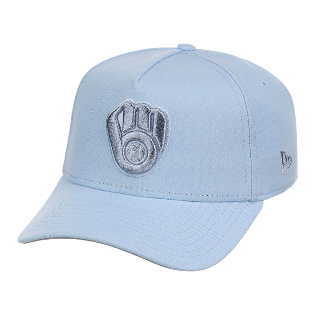 Lids Hat Drop Summer A-Frame Merch Milwaukee Brewers Glacial Blue Hat Embroidered Brewers Merch - Merchluma