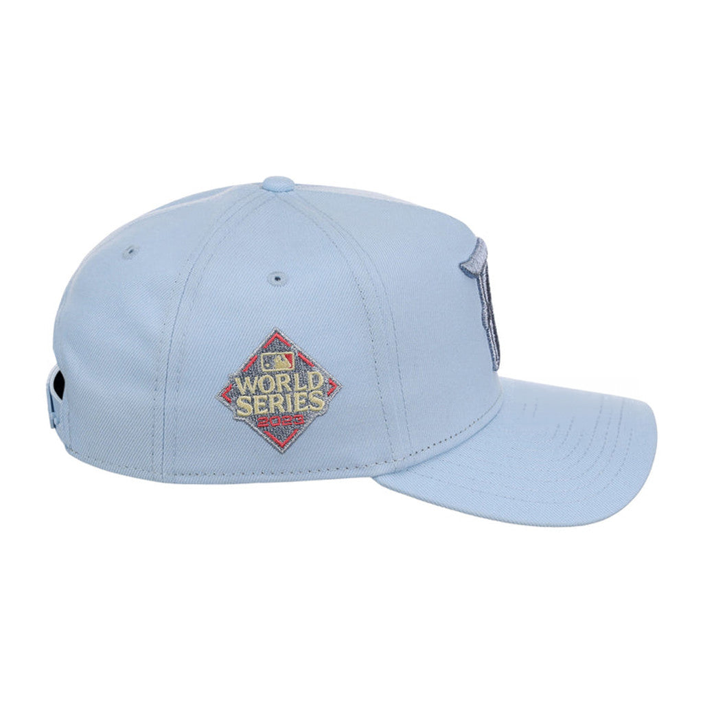 Lids Hat Drop Summer A-Frame Merch Texas Rangers Glacial Blue Hat Embroidered Rangers Merch - Merchluma