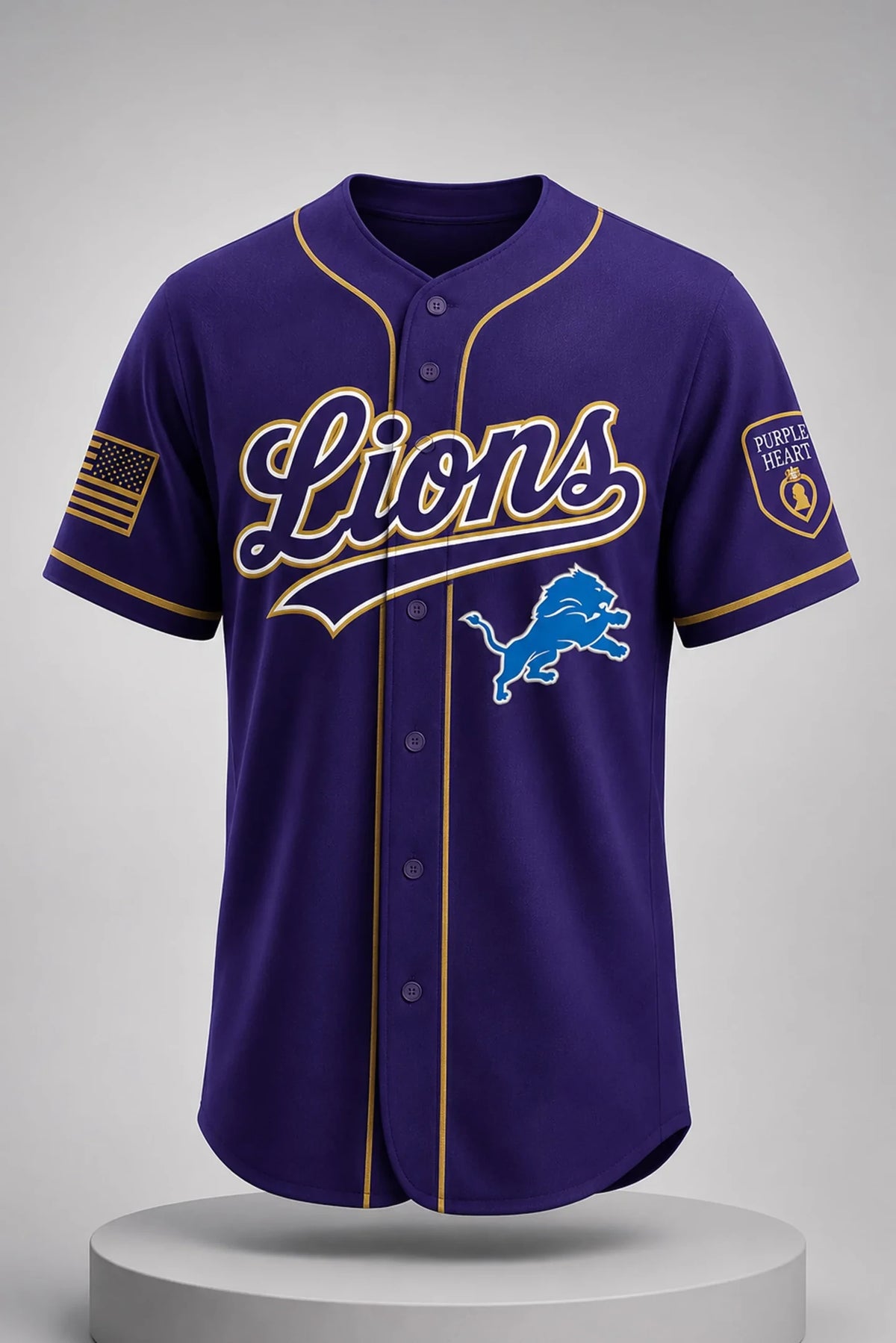 Detroit Lions National Purple Heart Day 2026 Jersey Lions Merch Gifts For Football Fan - Merchluma