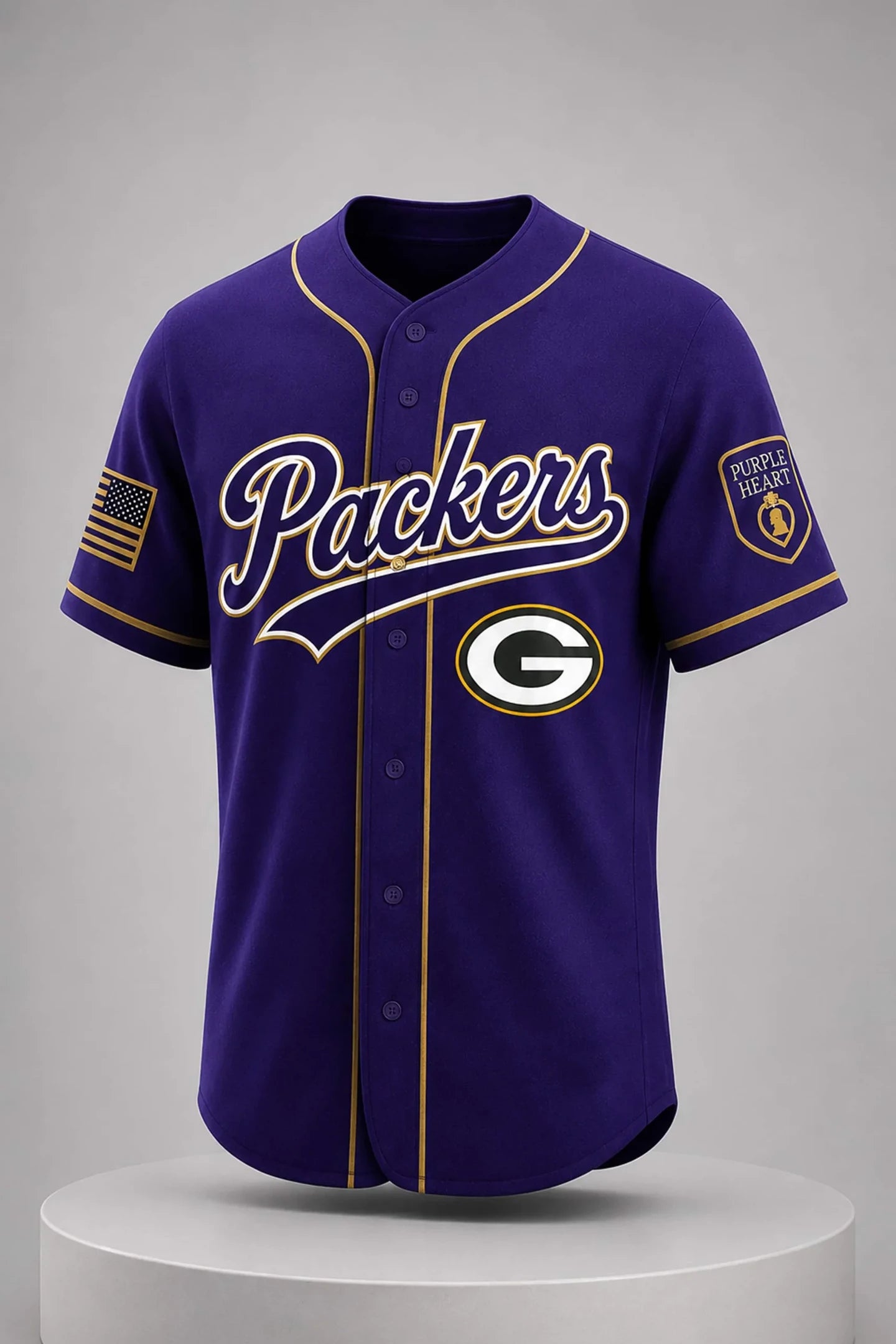 Green Bay Packers National Purple Heart Day 2026 Jersey Packers Merch Football Fan Gift Ideas - Merchluma
