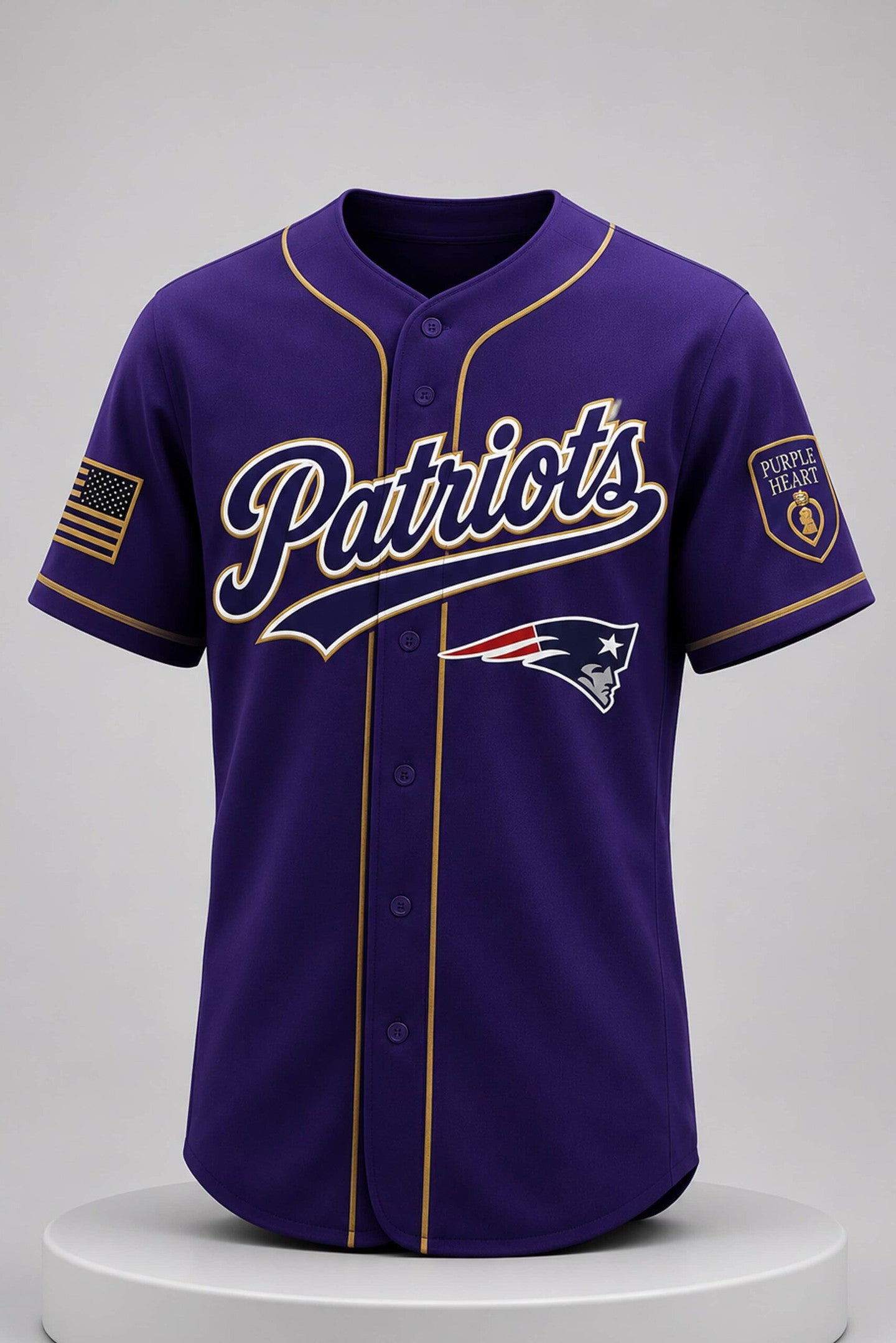 NE Patriots National Purple Heart Day 2026 Jersey Patriots Merch Presents For Football Fans - Merchluma