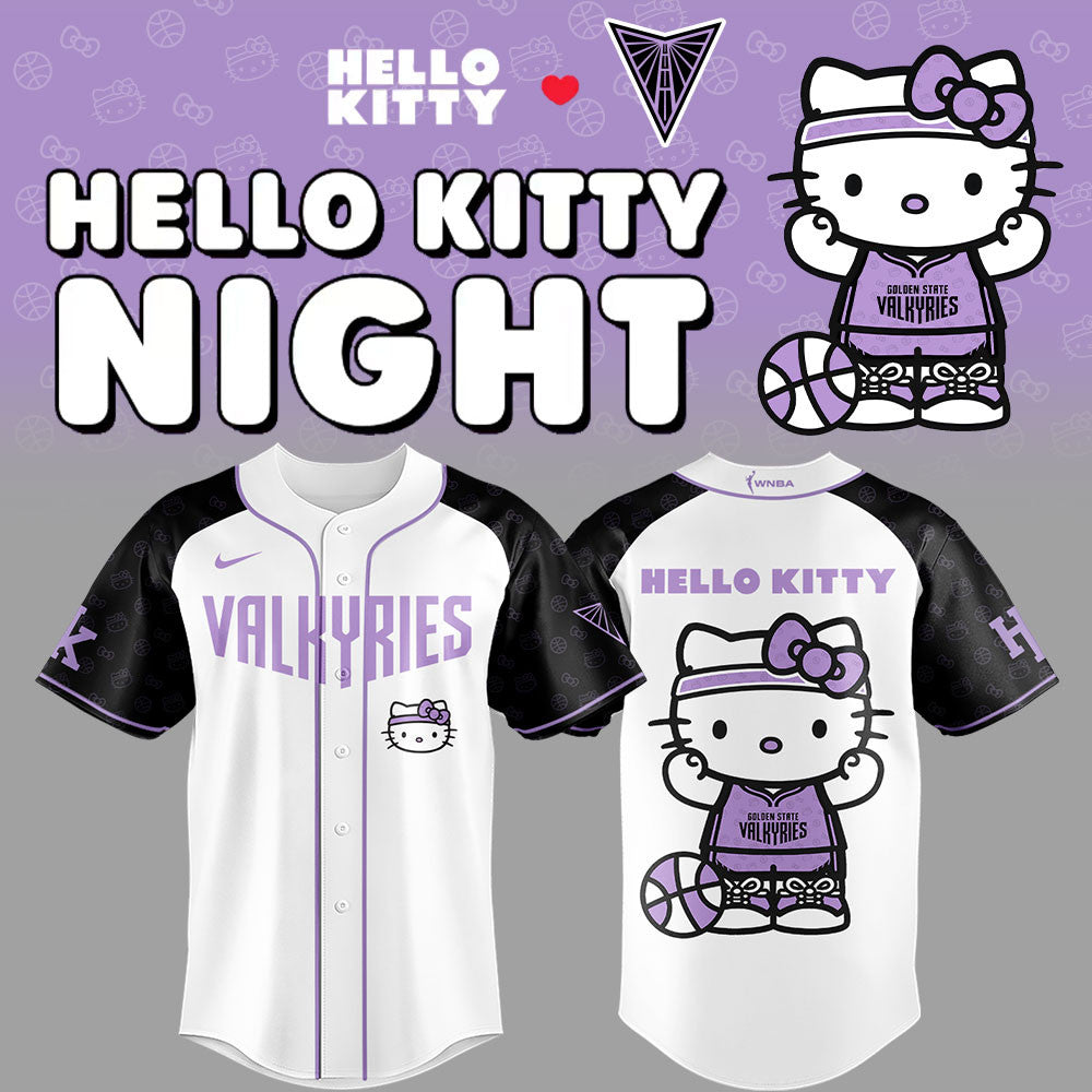 Golden State Valkyries x Hello Kitty Night Jersey Valkyries Merch Great Gifts For Basketball Fans - Merchluma