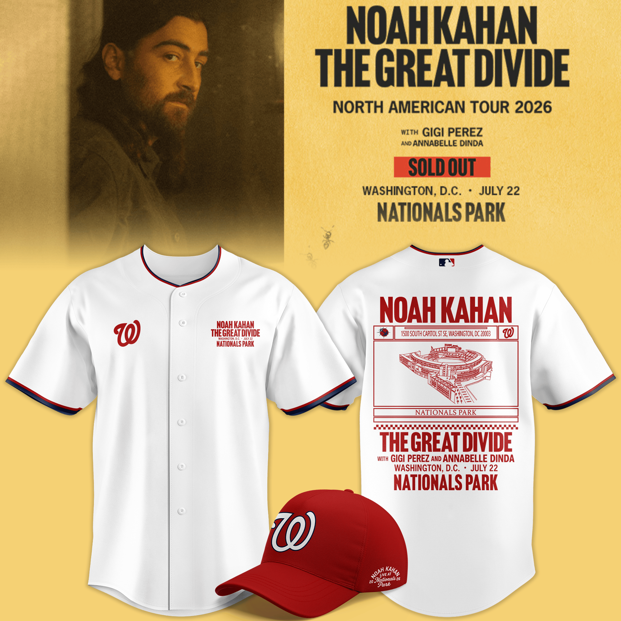 Noah Kahan x Washington Nationals Jersey 2026 Noah Kahan Merch Gifts For Baseball Fans - Merchluma