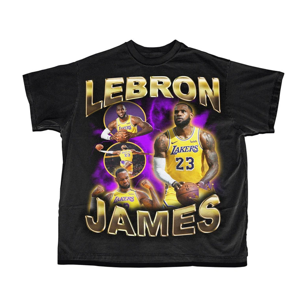 Lebron James Merch 2026 LeBron James #23 Vintage T-Shirt Black Gifts For Basketball Fan - Merchluma
