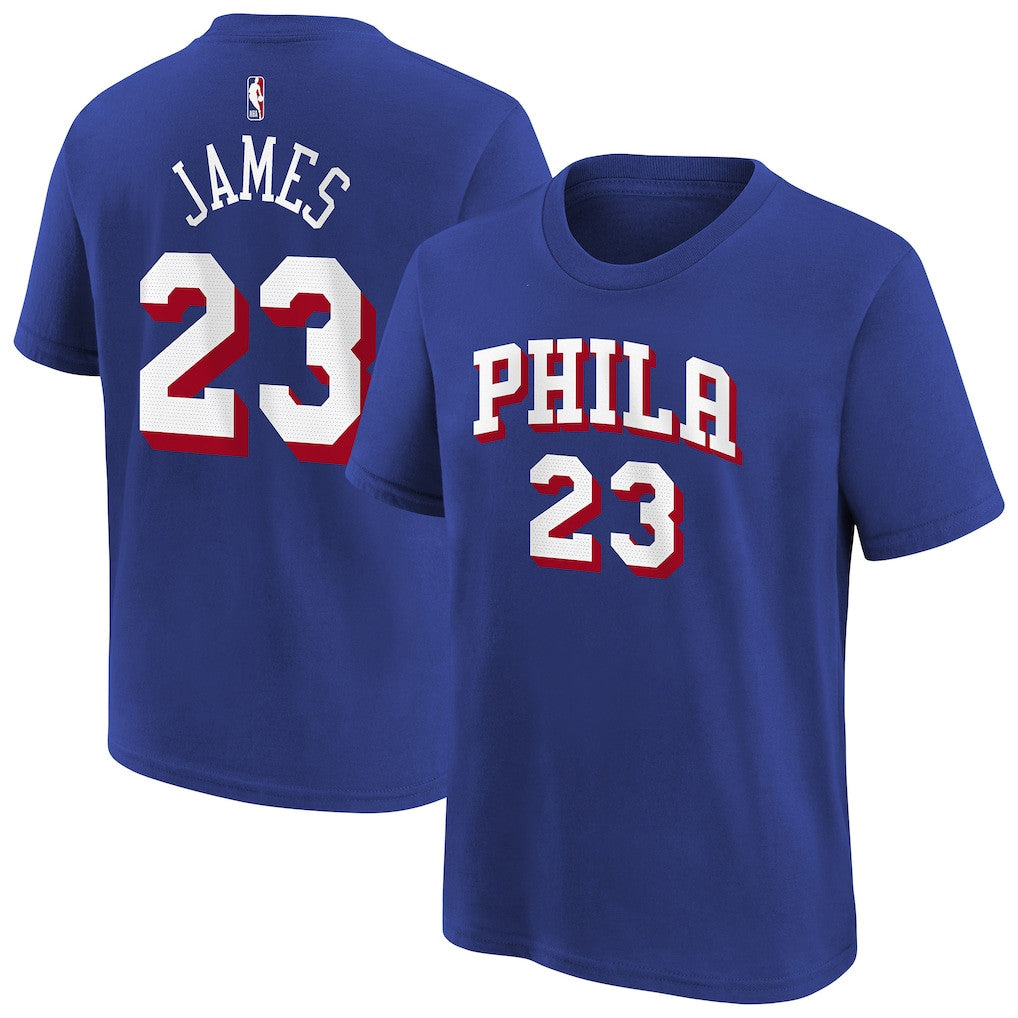 Lebron James Merch 2026 LeBron James #23 Philadelphia 76ers T-Shirt Royal Gifts For Fans - Merchluma