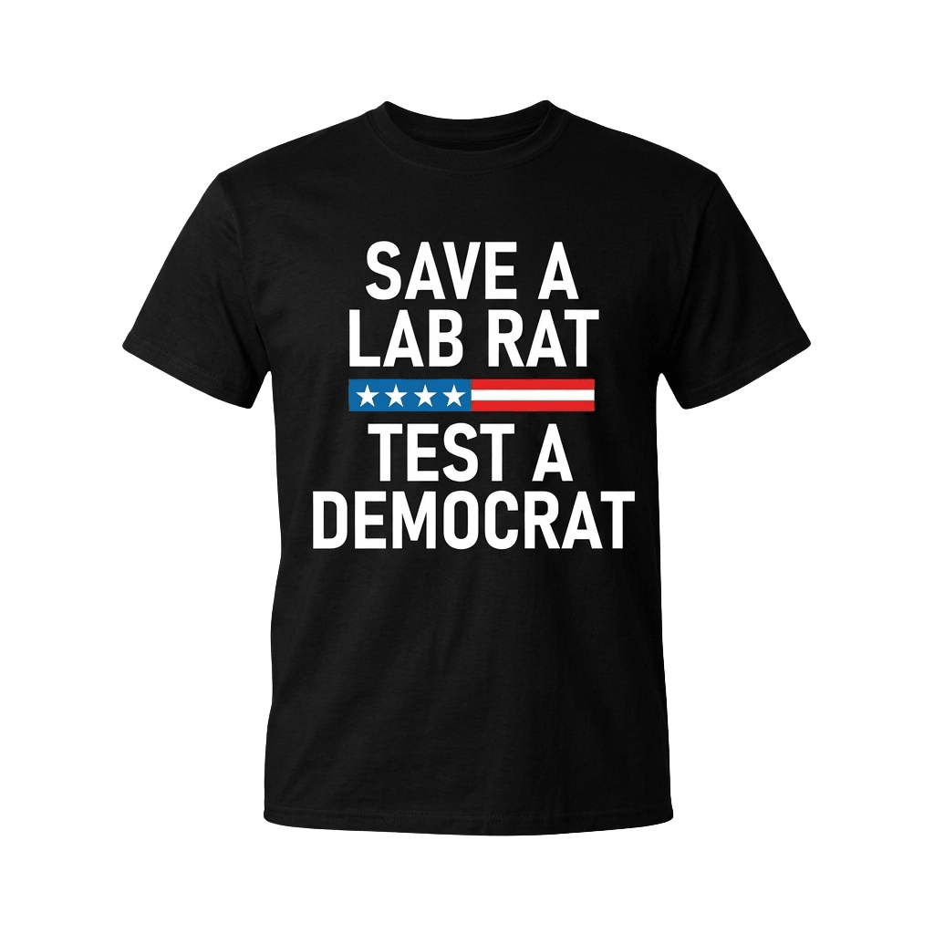 Save A Lab Rat Test A Democrat Shirt Funny Political T-Shirt Gifts For Dad - Merchluma