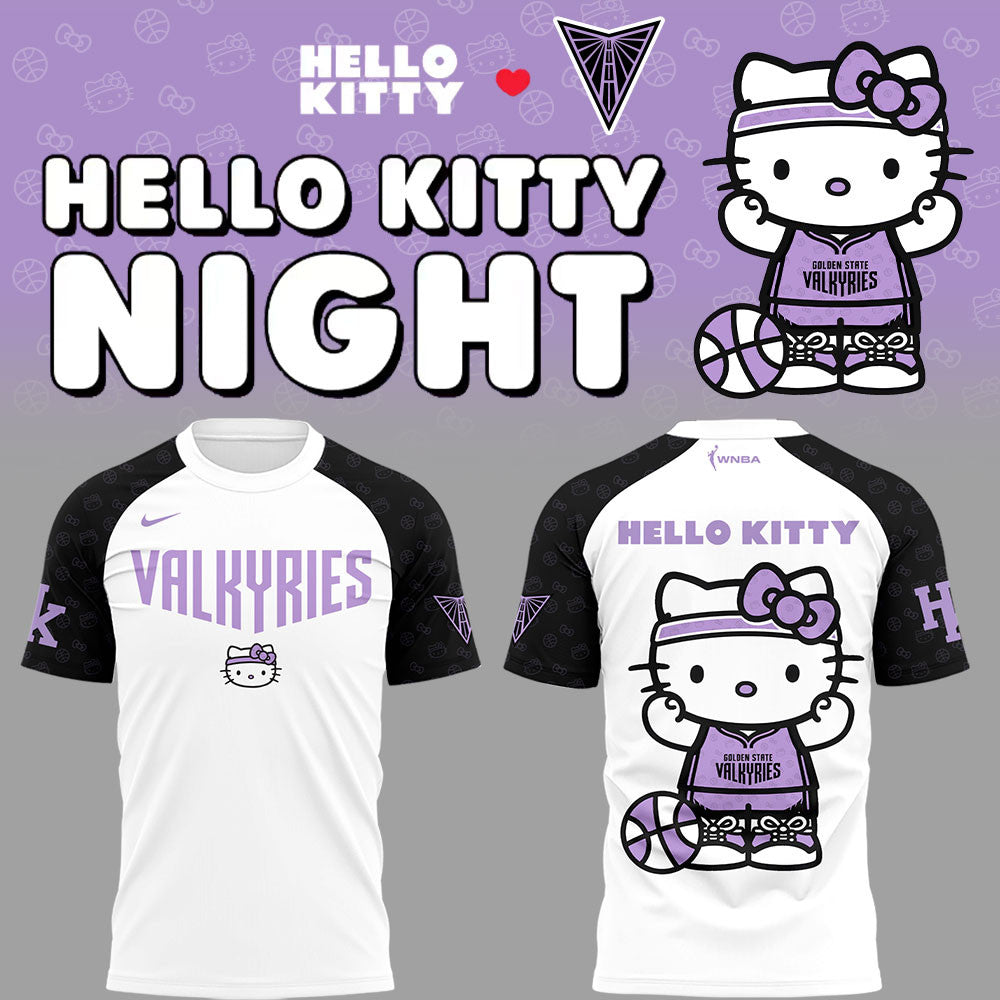Golden State Valkyries x Hello Kitty Night Shirt Valkyries Merch Best Gifts For Basketball Lovers - Merchluma