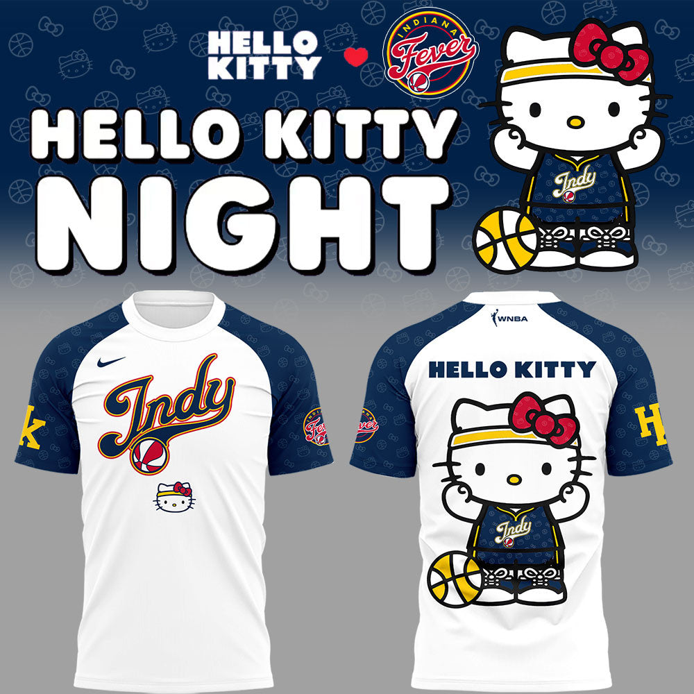 Indiana Fever x Hello Kitty Night Shirt Indiana Fever Merch Cool Gifts For Basketball Fans - Merchluma