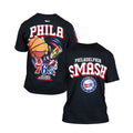 Philadelphia 76ers Merch 2026 76ers x My Hero Academia All Might Smash T-Shirt Black - Merchluma