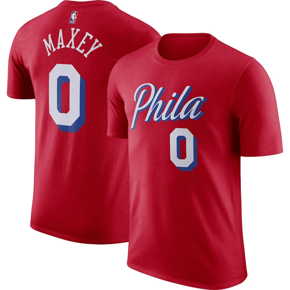 Custom Philadelphia 76ers Merch 2026 Tyrese Maxey #0 Philadelphia 76ers Shirt Red Gift For Fan - Merchluma