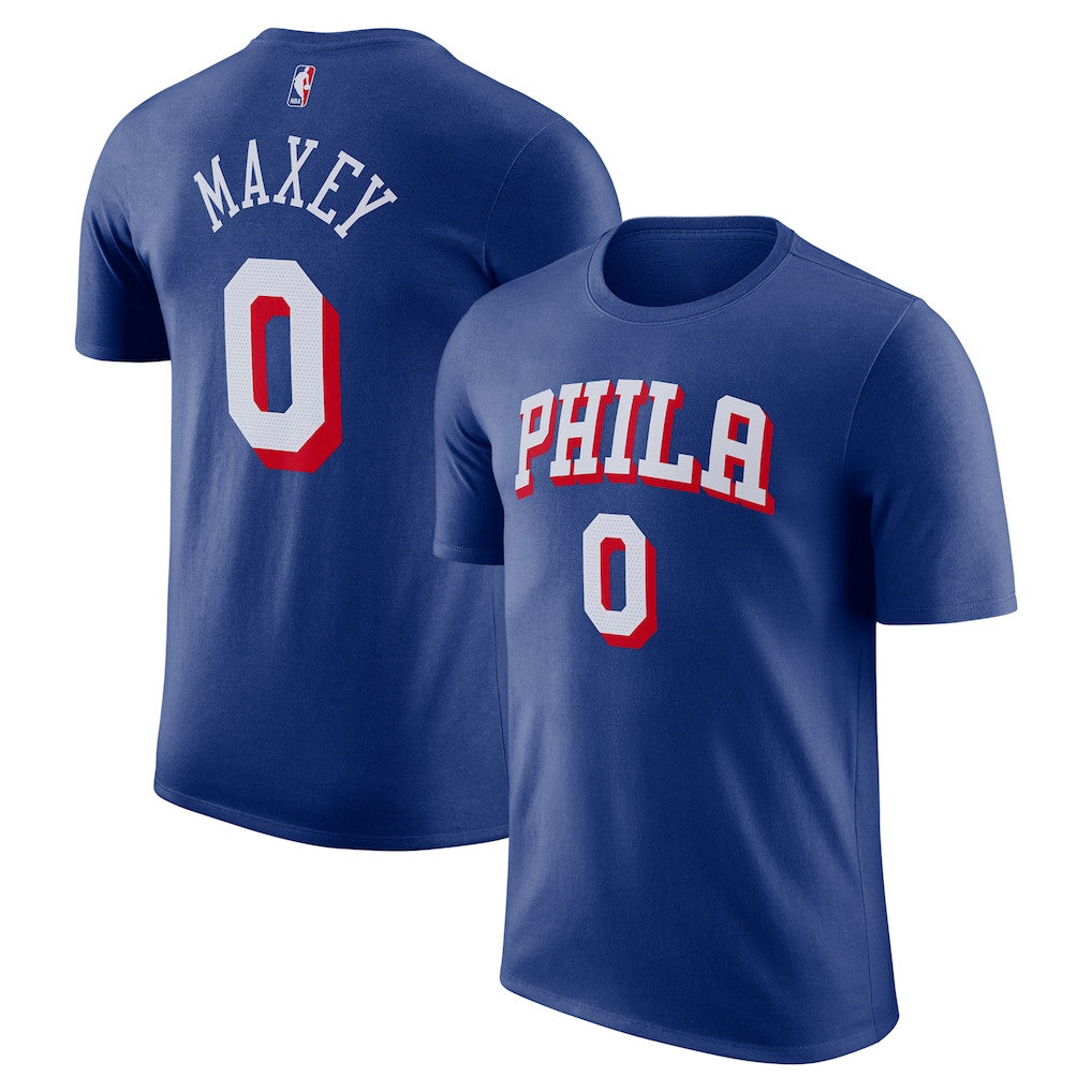 Custom Philadelphia 76ers Merch 2026 Tyrese Maxey #0 Philadelphia 76ers Shirt Royal Gift For Fan - Merchluma