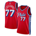 Philadelphia 76ers Merch 2026 Philadelphia 76ers #77 VJ Edgecombe Swingman Jersey Red Fan Gear - Merchluma