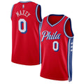 Custom Philadelphia 76ers Merch 2026 Tyrese Maxey #0 Philadelphia 76ers Swingman Jersey Red - Merchluma