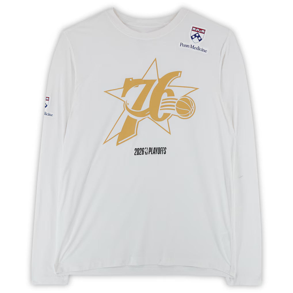 Philadelphia 76ers Merch 2026 Philadelphia 76ers Playoffs White Long Sleeve Shirt Gift For Fans - Merchluma