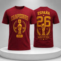 Spain National Team Football Champions Espana 2026 Gold Trophy World Cup Shirt Spain Fan Gear - Merchluma