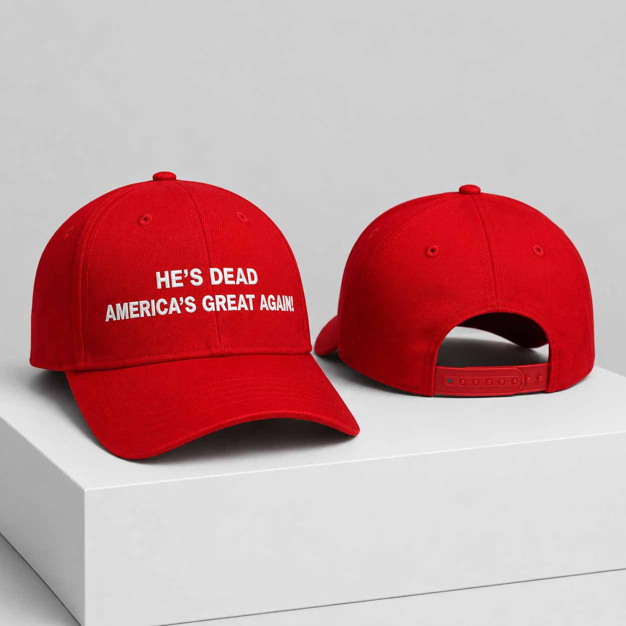 He's Dead America's Great Again Hat Embroidered Political Cap Gifts For Dad - Merchluma