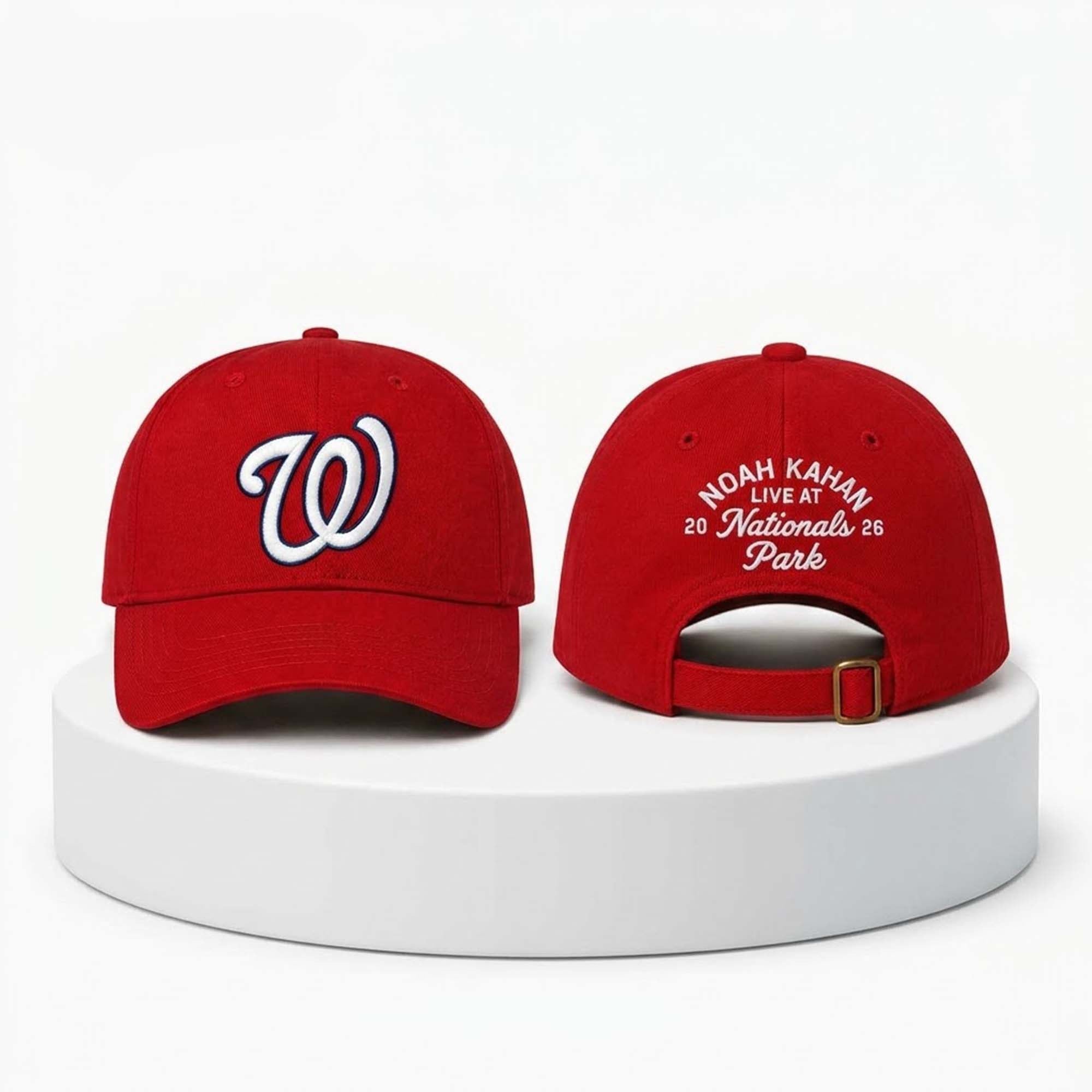 Noah Kahan Washington Nationals 2026 Hat Red Embroidered Noah Kahan Merch Him Gifts - Merchluma