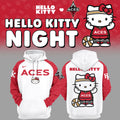 Aces x Hello Kitty Night Hoodie Las Vegas Aces Merch Gift For Basketball Lover - Merchluma