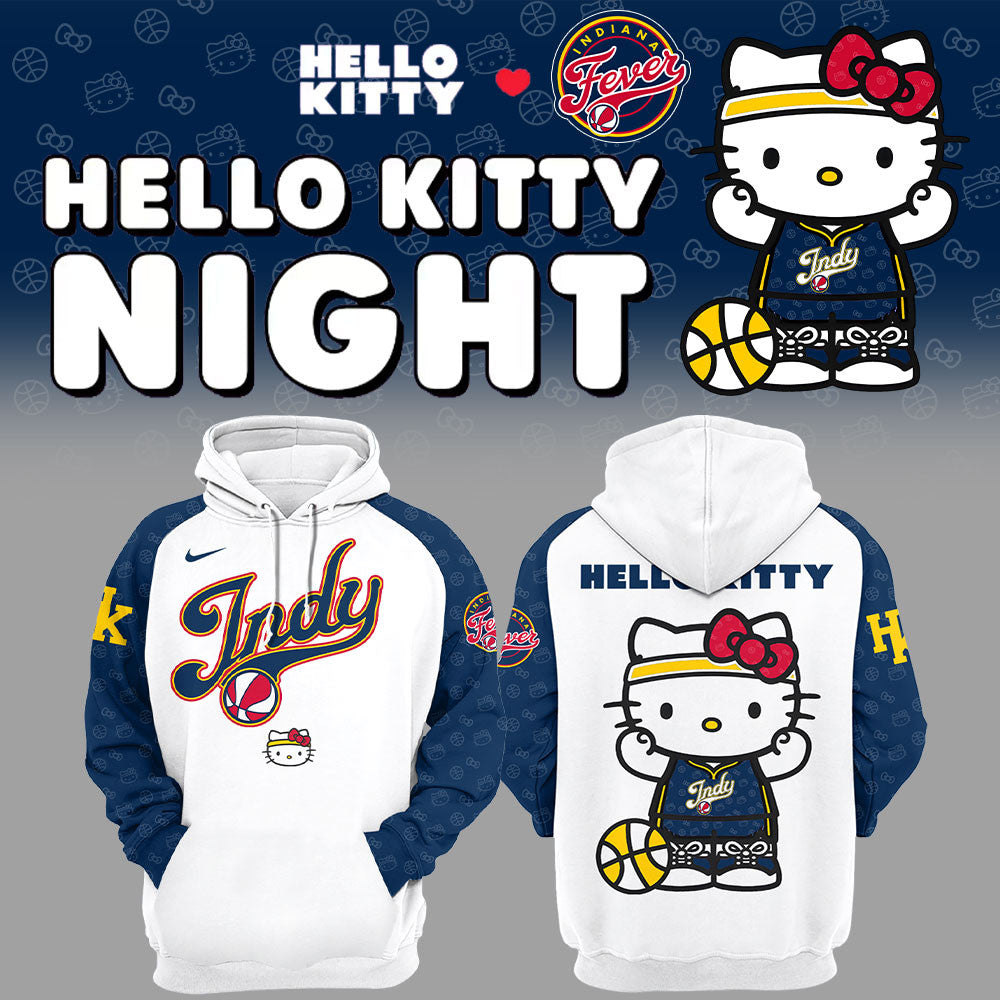 Indiana Fever x Hello Kitty Night Hoodie Indiana Fever Merch Basketball Enthusiast Gifts - Merchluma