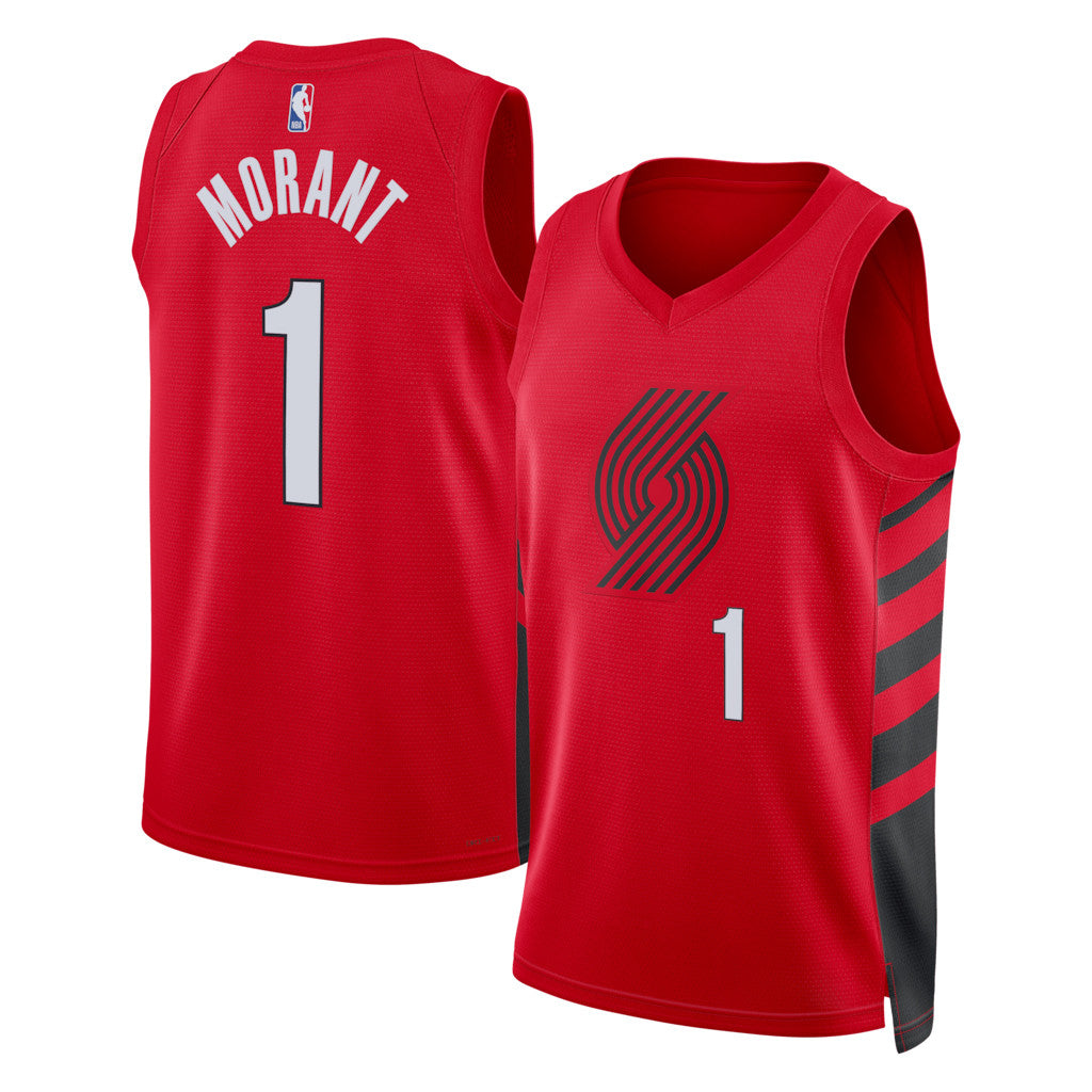 Ja Morant Merch 2026 Portland Trail Blazers #1 Ja Morant Swingman Jersey Red Gifts For Fans - Merchluma