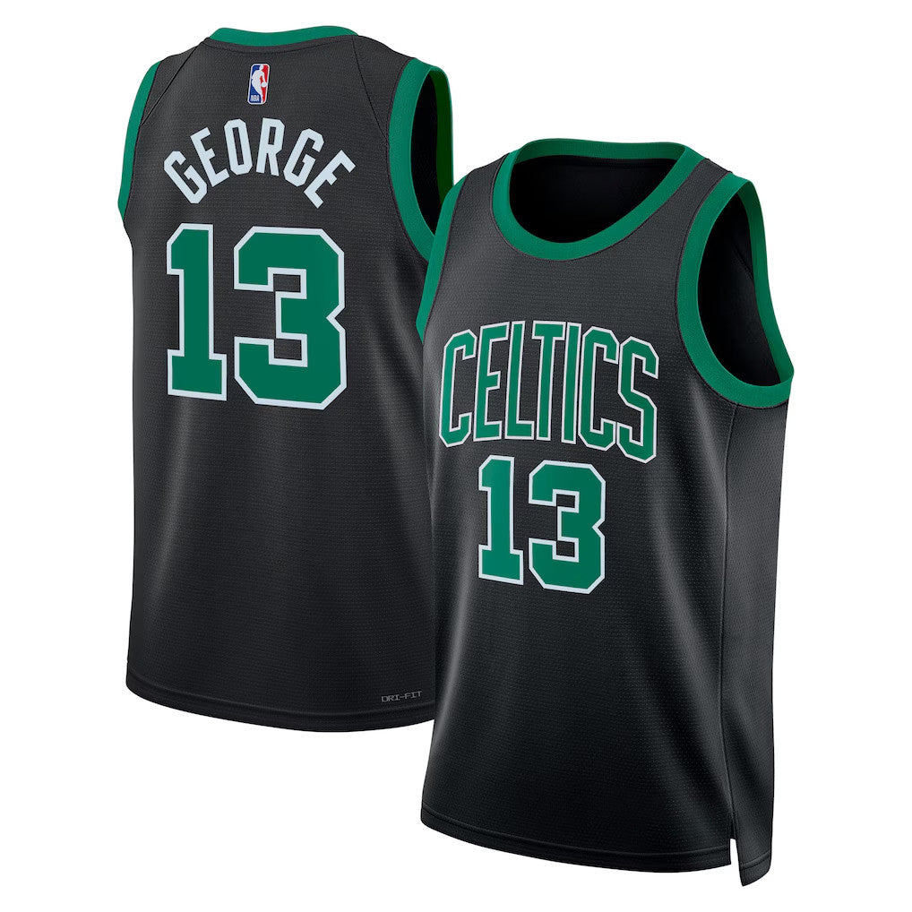 Paul George Merch 2026 Boston Celtics #13 Paul George Swingman Jersey Black Basketball Fan Gear - Merchluma