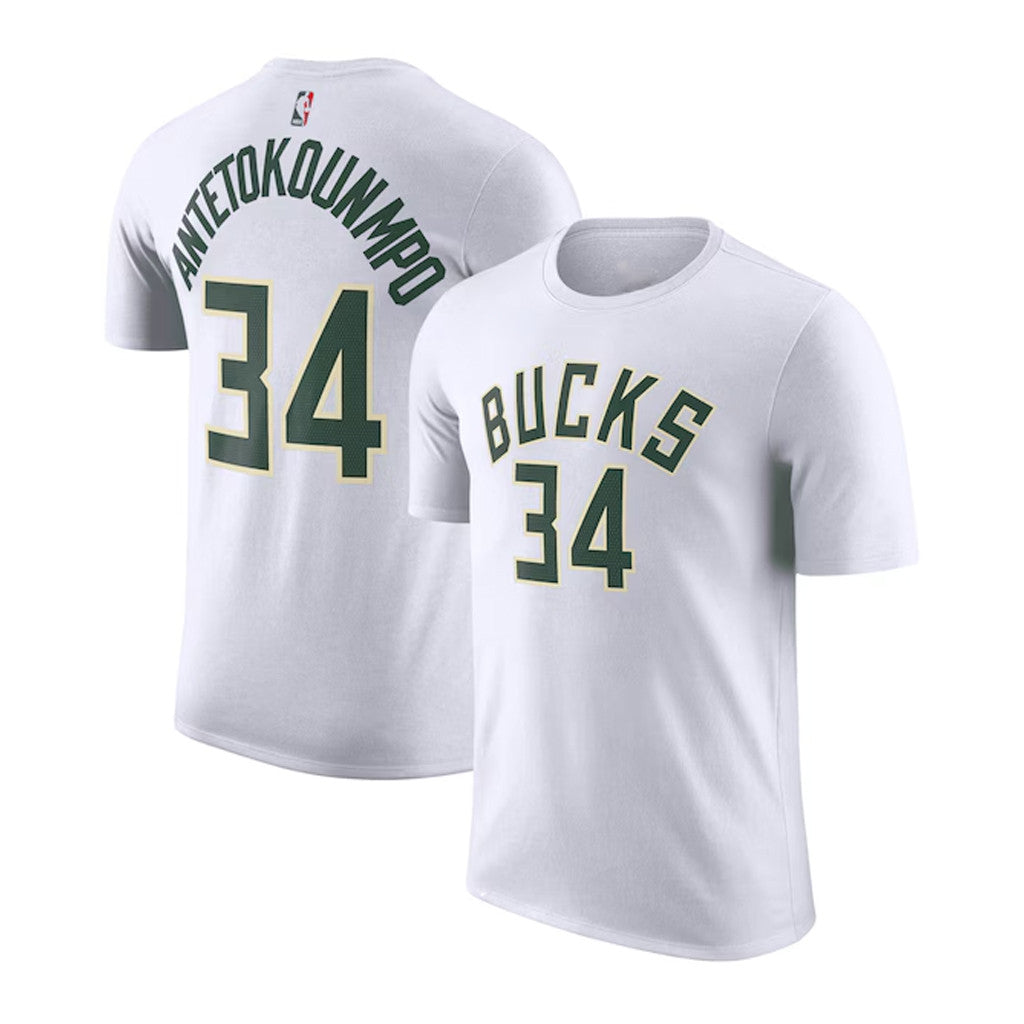 Giannis Antetokounmpo Merch 2026 Milwaukee Bucks #34 Giannis Antetokounmpo Shirt White Fan Gear - Merchluma