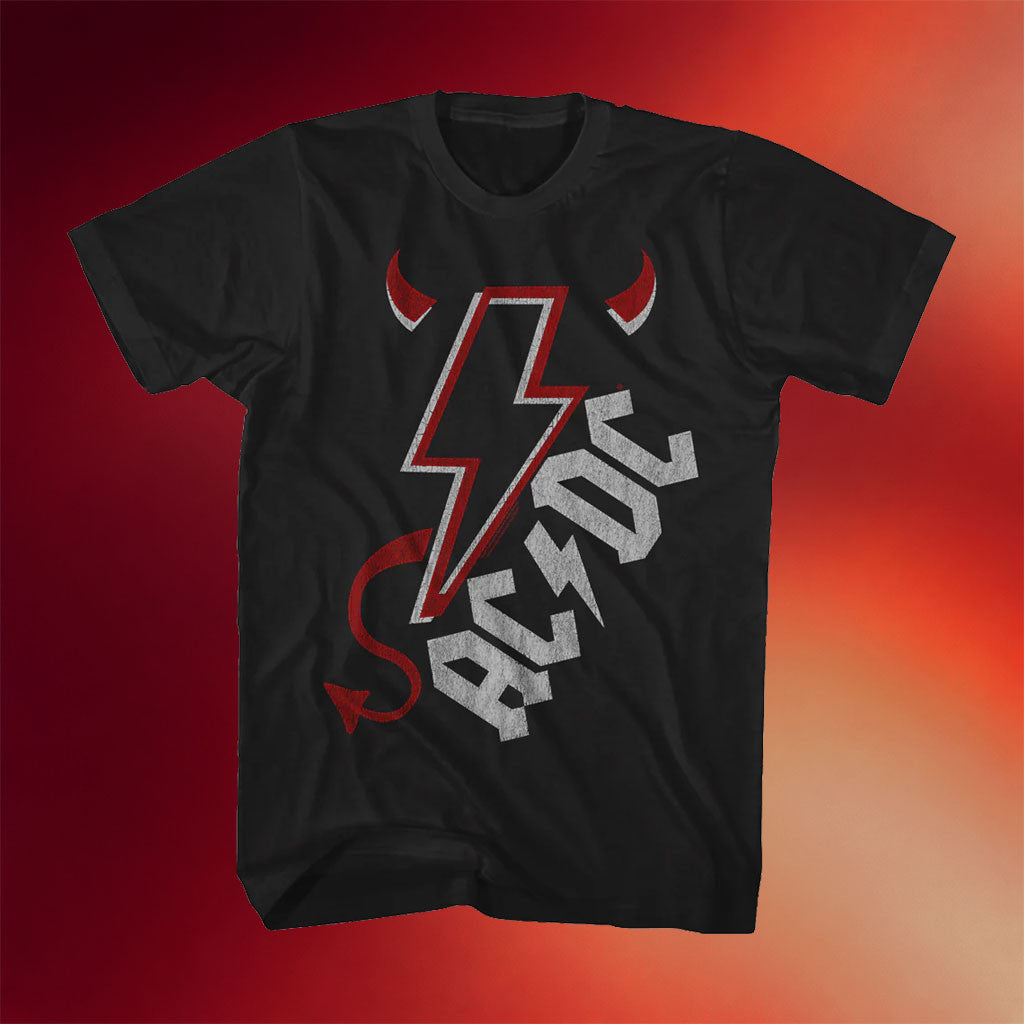 ACDC Merch 2026 Horns And Tail T-Shirt ACDC Shirt Cool Gifts For Rock Fan - Merchluma