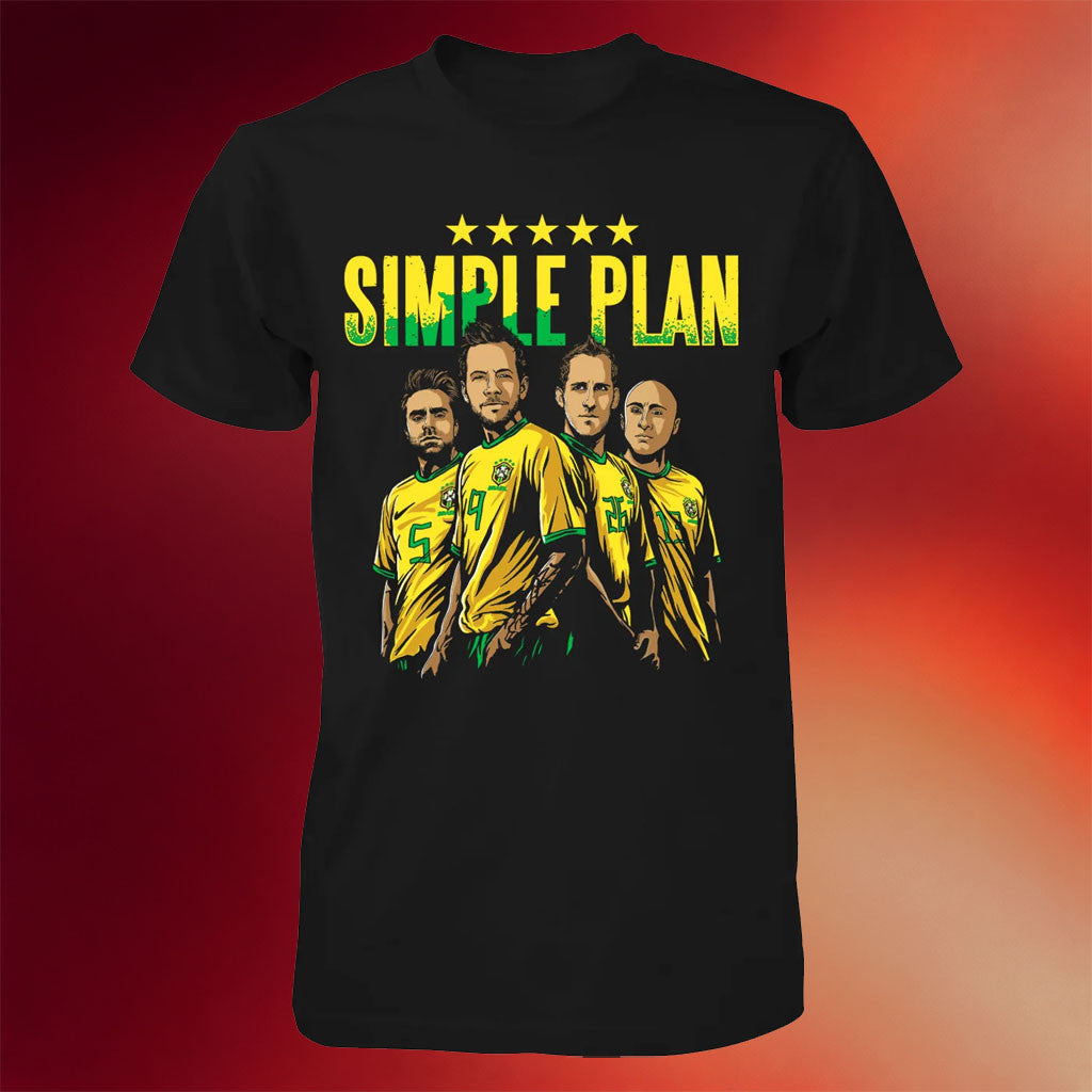 Simple Plan Merch 2026 Brazilian Soccer T-Shirt Gifts For Rock Band Fans - Merchluma